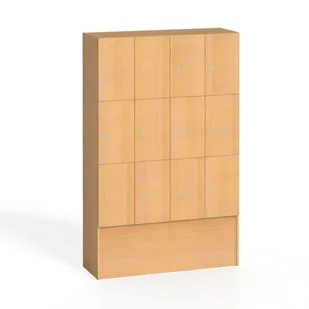 B2B Partner Szafa z zamykanymi schowkami, buk boxova12xbuk - Szafy biurowe - miniaturka - grafika 1