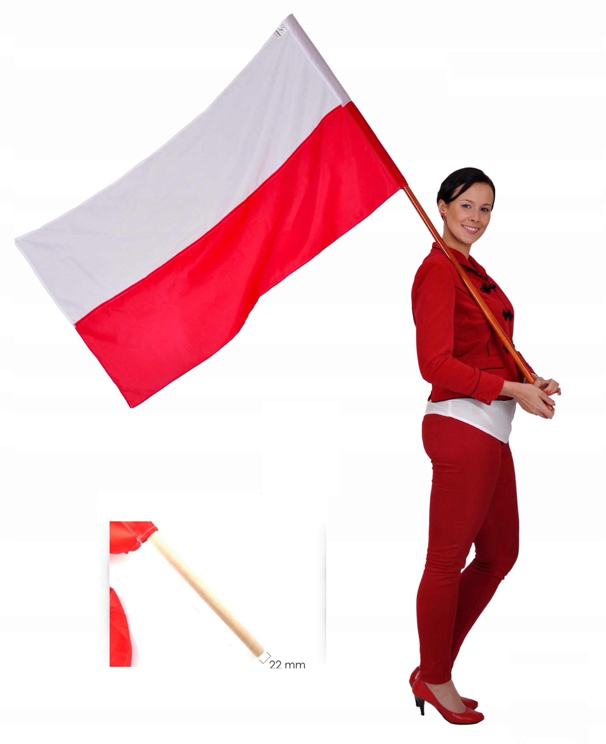 ENERO Flaga narodowa Polska 112X70cm z drzewcem 120cm victoriasport-210523-0