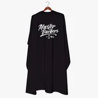 Akcesoria i części AGD - Nishman - Barber Cape Master Barbers - Peleryna Fryzjerska, Czarna - miniaturka - grafika 1