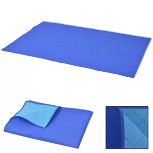 vidaXL vidaXL Koc piknikowy niebieski i jasnoniebieski 100x150 cm - Koce piknikowe - miniaturka - grafika 1