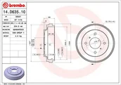 Bębny hamulcowe - Bęben hamulcowy Brembo 14.D635.10 - miniaturka - grafika 1