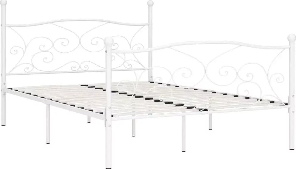 Elior Białe rustykalne łóżko małżeńskie 160x200 cm - Tulvos