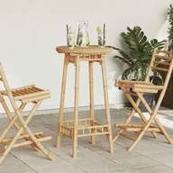 Meble ogrodowe - Stół barowy na zewnątrz, okrągły, Ø55x100 cm, bambus - miniaturka - grafika 1