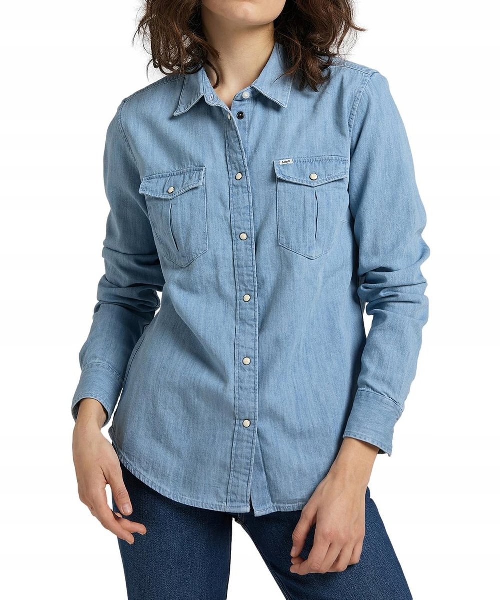 Lee Regular Western Damska Koszula Jeansowa Shir Summer Blue L45Szsnj-Xs