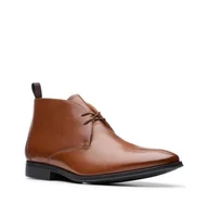 Botki męskie - Clarks Gilman Mid [dark tan leather] - rozmiar 47 - miniaturka - grafika 1