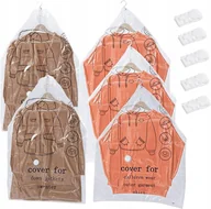 Pokrowce na ubrania - Worki próżniowe do ubrań kurtek koszul z haczykami do zawieszania 5 sztuk - miniaturka - grafika 1