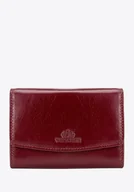 Portfele - Skórzana portmonetka damska duża czerwona - miniaturka - grafika 1