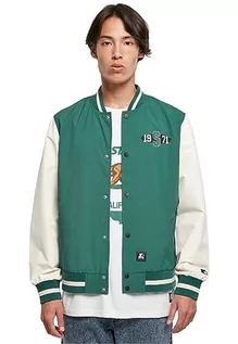 Kurtki męskie - Starter męska kurtka Starter Nylon College Jacket darkfreshgreen/palewhite XXL, ciemnozielony/palewhite, XXL - grafika 1