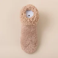 Skarpetki damskie - TEMU 1 Para Damskich Pluszowych Termicznych Skarpetek na Zimę - Gruba Antypoślizgowa Podeszwa Silikonowa, Beż/Czarny/Brązowy/Nude/Biały/Szary - - miniaturka - grafika 1