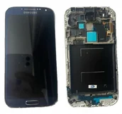 Części serwisowe do telefonów - Nowy Oryginalny Ekran Lcd Samsung S4 Gt-I9500, I9500 Z Ramką Niebieski - miniaturka - grafika 1