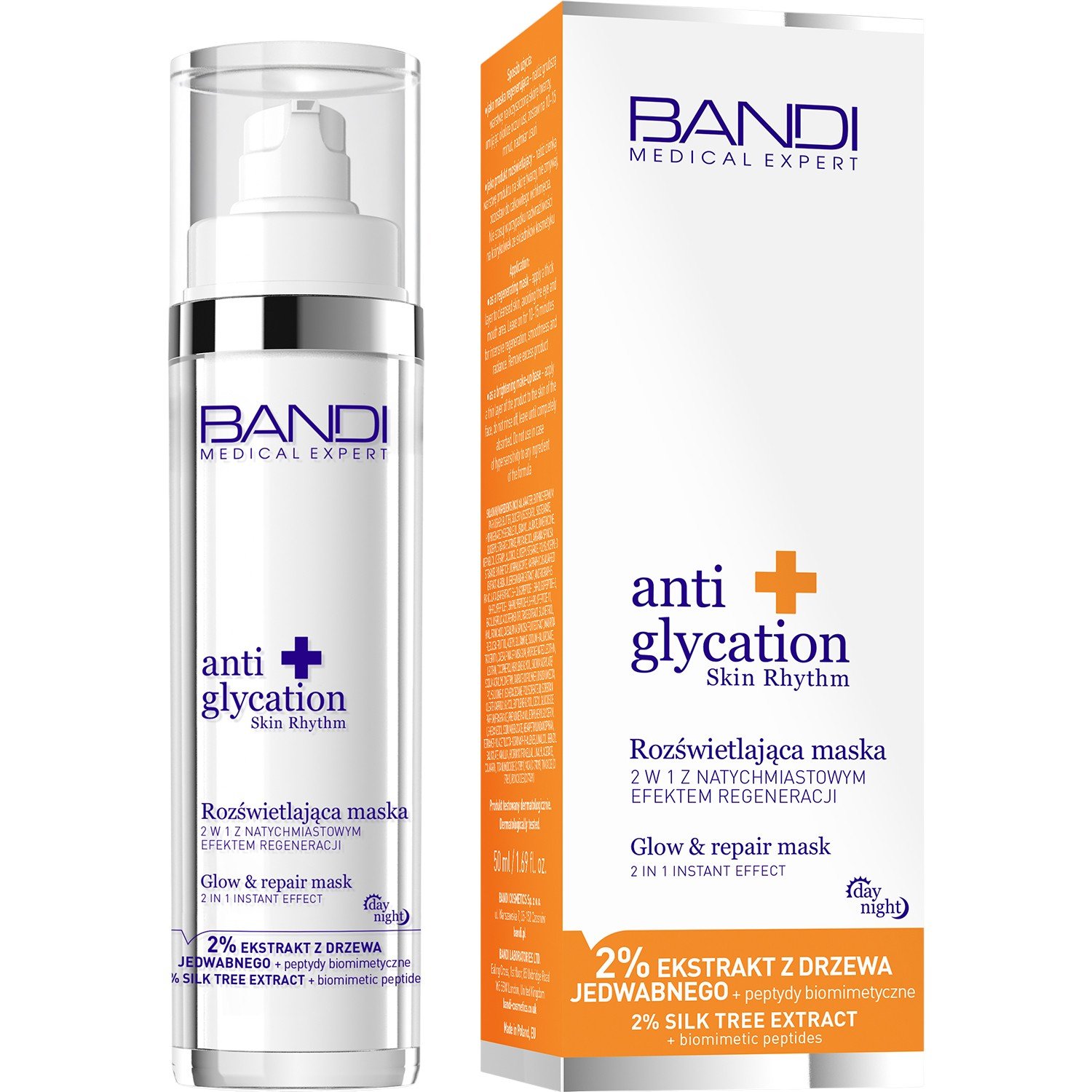 Bandi Anti Glycation Skin Rhythm Rozświetlająca maska 2w1 z natychmiastowym efektem regeneracji