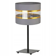 Lampy stojące - Lampa nocna stołowa Elegance Gold Gia modern 1xE27 20cm klosz walec czarno/szary Light Home LH - miniaturka - grafika 1