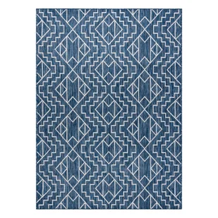 Dywan SZNURKOWY SIZAL SION Geometryczny, Romby 21778 płaskie tkanie granat / ecru niebieski 160x220 cm - Dywany - miniaturka - grafika 1