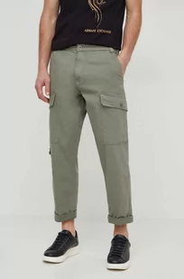 Pepe Jeans spodnie męskie kolor zielony w fasonie cargo - Spodnie męskie - miniaturka - grafika 1