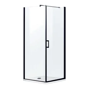 Novoterm LOFT KABINA NATRYSKOWA 80x80x190 cm/5mm+brodzik SLIM 5,5 cm ,czarne profile LAGOS Lagos 80 +brozik - Kabiny prysznicowe - miniaturka - grafika 1