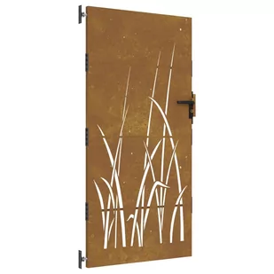 Furtka ogrodowa, 85x175 cm, stal kortenowska, motyw trawy Lumarko! - Ogrodzenia - miniaturka - grafika 1
