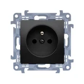 Gniazdka elektryczne - Gniazdo Pojedyncze Simon 10 Czarny Mat - miniaturka - grafika 1