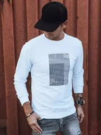 Bluzy męskie - Bluza męska z nadrukiem biała Dstreet BX5354-XL - miniaturka - grafika 1