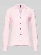 Koszule damskie - Bluzka koszulowa o kroju relaxed fit z czystej wiskozy model ‘BUMPY’ - miniaturka - grafika 1