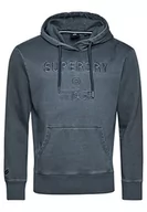 Bluzy męskie - Superdry Code Cl Garment Dye Loose Hood Bluza męska, Czarny, 3XL - miniaturka - grafika 1