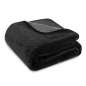 Narzuty - Narzuta Caden 170 x 210 cm jodełka welurowa czarny - miniaturka - grafika 1