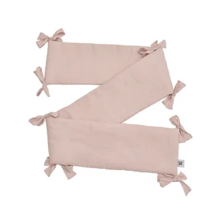 Ochraniacz do łóżeczka lniany dusty pink - Ochraniacze do łóżeczka - miniaturka - grafika 1