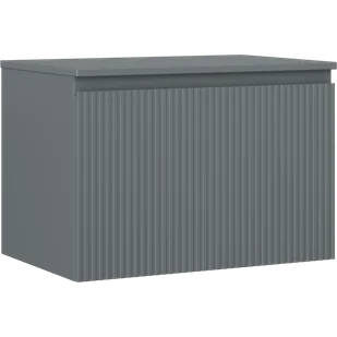 Mexen Rivel szafka łazienkowa podumywalkowa 70 cm z blatem, 1 szuflada, ryflowana , grafit mat - 91A20-07047-1-BFC66 - Szafki łazienkowe - miniaturka - grafika 1