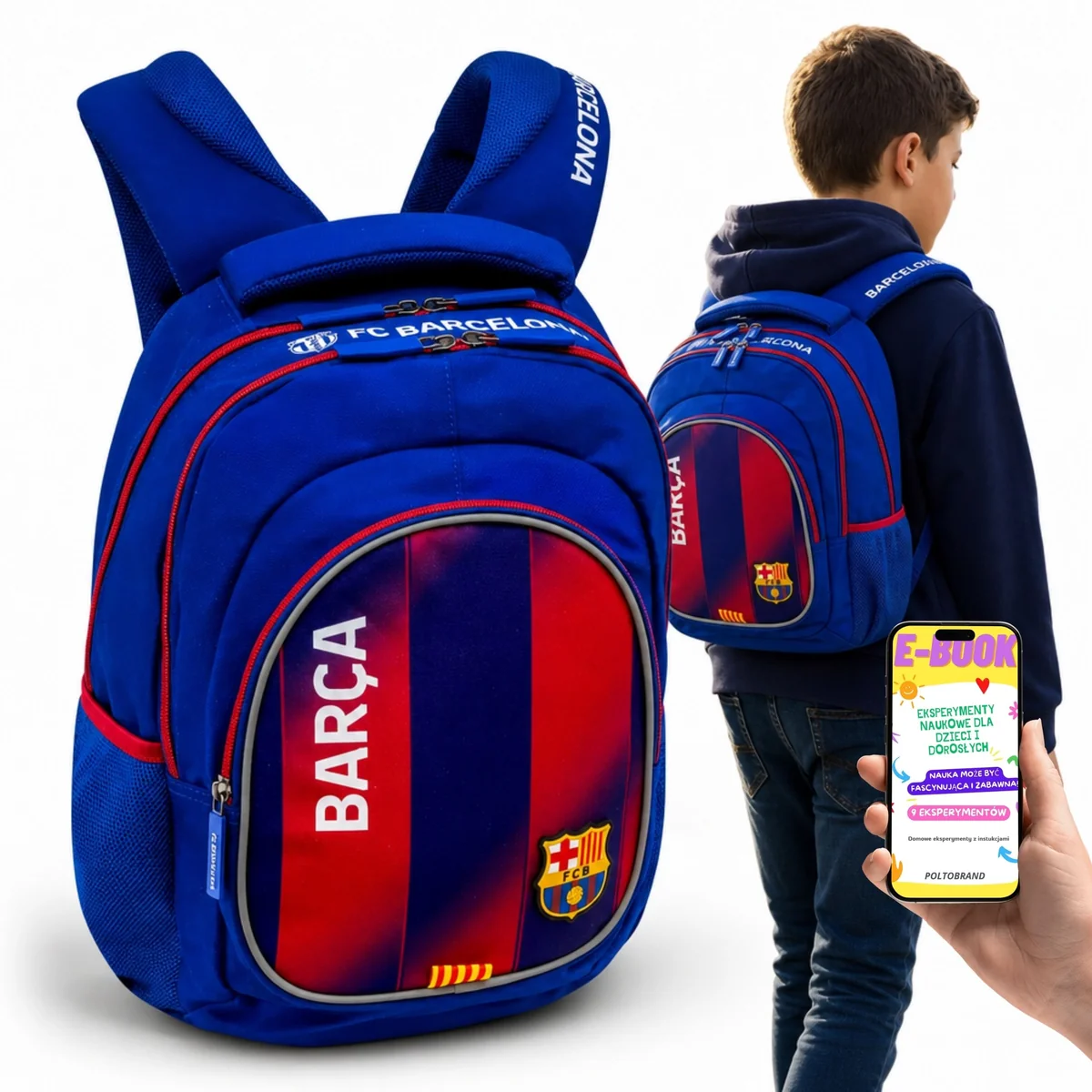 Plecak Szkolny FC Barcelona 20L Tornister dla Chłopca Klasy 1-3 A4 + E-BOOK