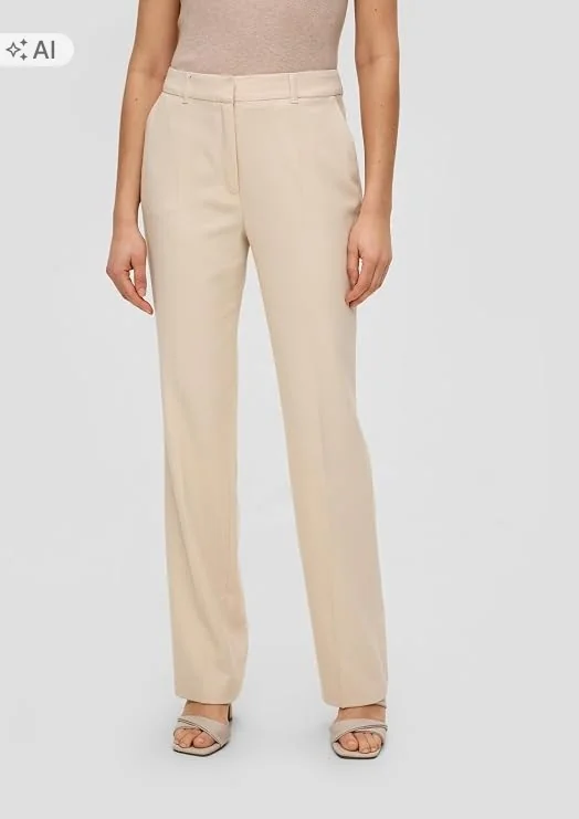 S.OLIVER BEŻOWE ELEGANCKIE SPODNIE W KANT PROSTE PLUS SIZE 48 17DA