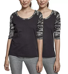Koszulki i topy damskie - Urban Classics T-shirt damski, Black/Darkcamo, S - grafika 1