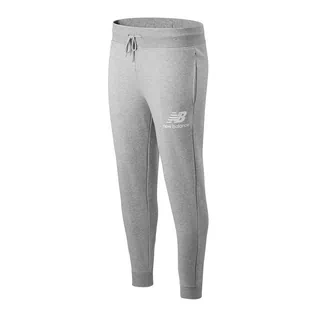 Spodenki męskie - Męskie Spodnie New Balance Essentials Stacked Logo Pants Szare (MP03558AG) - grafika 1