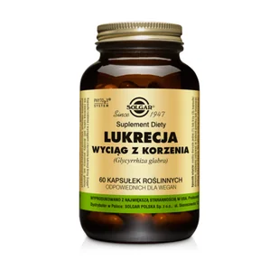 Solgar Lukrecja wyciąg z korzenia 60 kapsułek - Suplementy naturalne - miniaturka - grafika 1