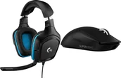 Myszki - Logitech G432 Niebieskie 981-000770 + G PRO X SuperLight 2 910-006630 - miniaturka - grafika 1