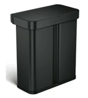 Kosze na śmieci - Simplehuman Kosze - Bezdotykowy kosz na odpady sortowane sterowany głosem i ruchem, 58 l, czarny mat ST2043 - miniaturka - grafika 1