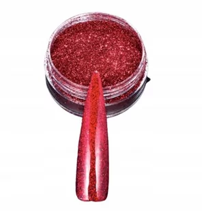 Czerwone metaliczne płatki do paznokci - CHROME MIRROR 04 - Ozdoby do paznokci - miniaturka - grafika 1