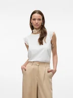 Koszulki i topy damskie - Vero Moda Koszulka w kolorze białym - miniaturka - grafika 1