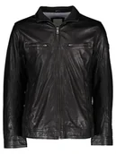 Kurtki męskie - Bugatti Skórzana kurtka w kolorze czarnym - miniaturka - grafika 1