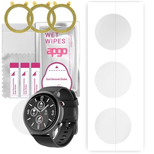 3x folia ochronna hydrożelowa do Hama Fit Watch 6910 - apgo Smartwatch Hydrogel Protection Ochrona na ekran smartwatcha
