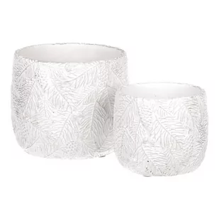 Zestaw osłonek z świątecznym motywem Igliwie, 2 szt., biało-srebrny - Ozdoby bożonarodzeniowe - miniaturka - grafika 1