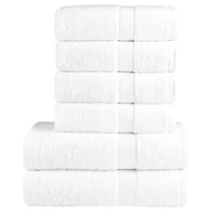 Ręczniki - vidaXL 6-cz. zestaw ręczników premium, biały, 600 g/m2, bawełna 100% - miniaturka - grafika 1