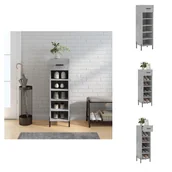 Szafki na buty - vidaXL Szafka na buty betonowa szara 30x35x105 cm materiał drewnopochodny - Szafki - miniaturka - grafika 1