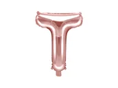Balony i akcesoria - PartyDeco Balon foliowy litera T 14" różowo-złoty FB2M-T-019R - miniaturka - grafika 1