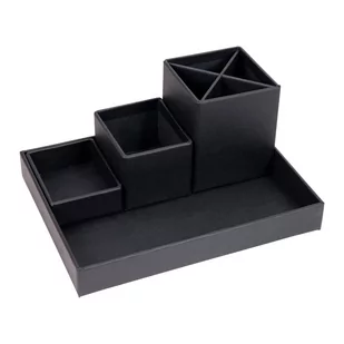 Ciemnoszary 4-częściowy przybornik Bigso Box of Sweden Lena - Akcesoria na biurko - miniaturka - grafika 1