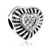 Charmsy - Murrano Charms Koralik KLIPS Srebrny PROMIENISTE SERCE ST-021 - miniaturka - grafika 1