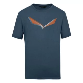 Koszulki męskie - Salewa Salewa Męska koszulka Lines Graphic M. Podkoszulek niebieski granatowy (Premium Navy Melange) XL 00-0000028065 - grafika 1