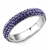 Pierścionki - Pierścionek obrączka LUXURY PURPLE Swarovski r 8 - miniaturka - grafika 1