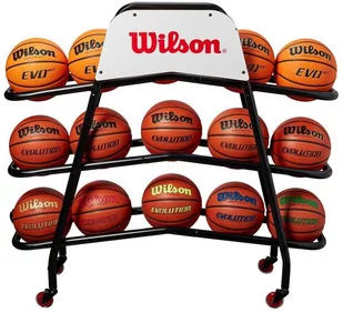 Wilson Wózek stojak na piłki koszykarskie Deluxe Ball Cart - WTB181800 - Koszykówka - miniaturka - grafika 1