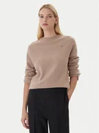 Swetry damskie - Tommy Hilfiger Sweter WW0WW46438 Beżowy Regular Fit - miniaturka - grafika 1