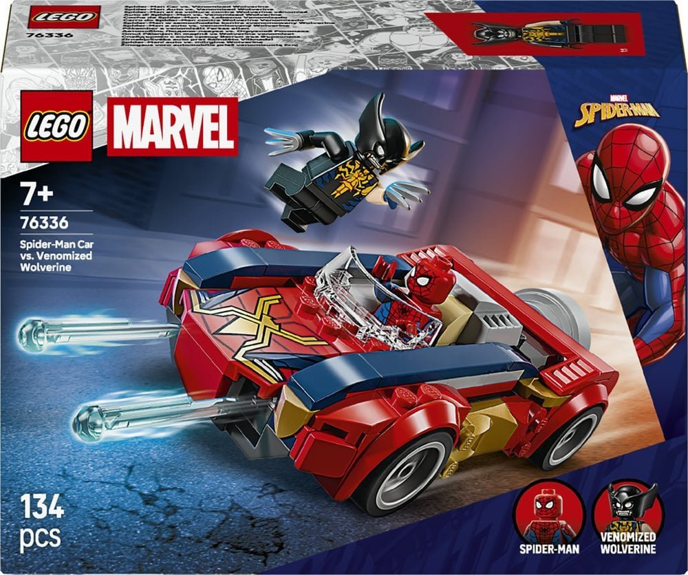 LEGO Marvel Spider-Man w samochodzie kontra zvenomowany Wolverine 76336