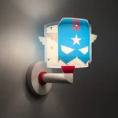 Lampy ścienne - Dalber Blue Hero kinkiet z wtyczką, biały/niebieski - miniaturka - grafika 1